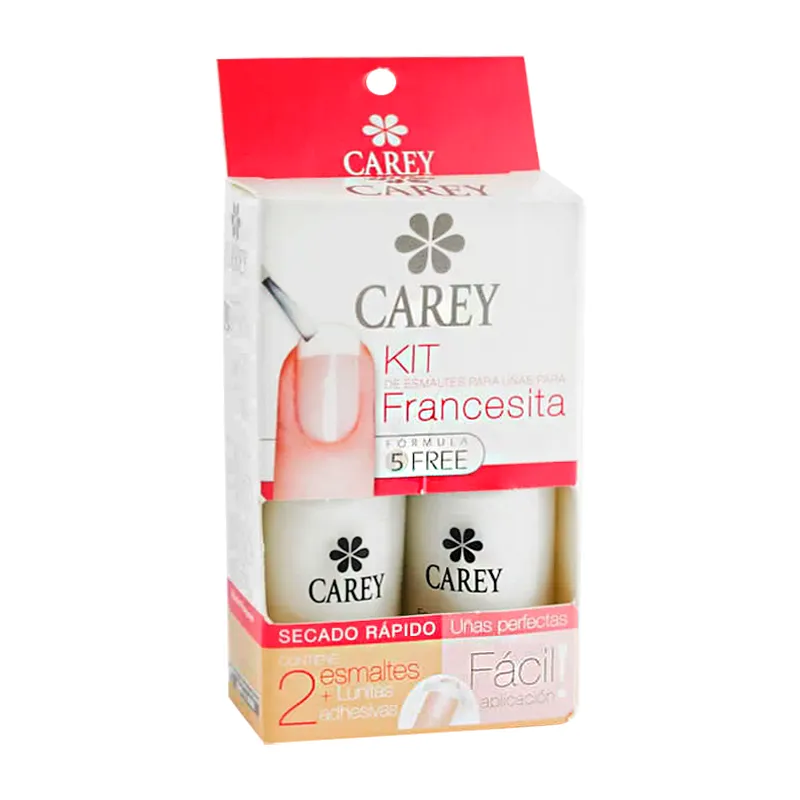 Pack de Esmaltes para Uñas para Francesita - Contenido de 2 esmaltes + Lunitas Adhesivas