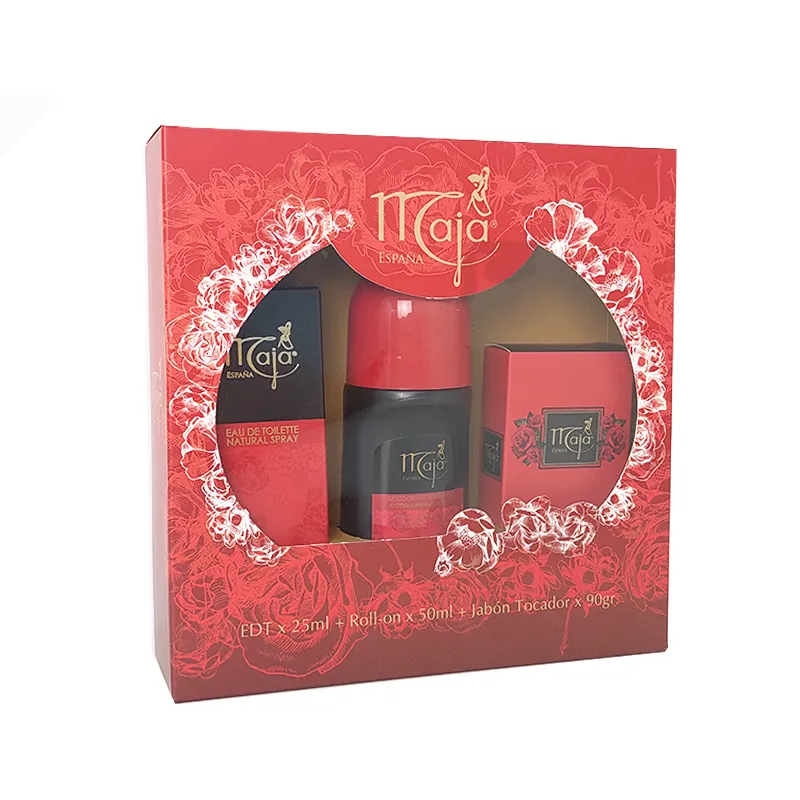 Pack de Maja España - Contiene Eau de Toilette de 25 mL + Roll-on de 50 ml + Jabon de Tocador 90 gr