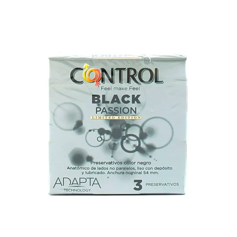 Preservativo Black Passion Control - Cont 3 unidades