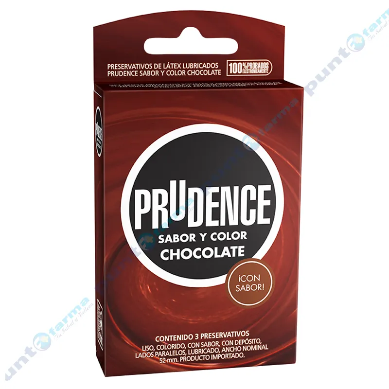 Preservativos Prudence Colores Y Sabores Chocolate - Cont 3 unidades