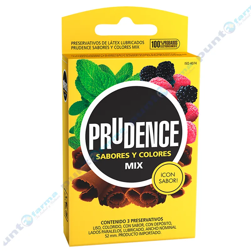 Preservativos Prudence Colores Y Sabores Mix - Cont 3 unidades