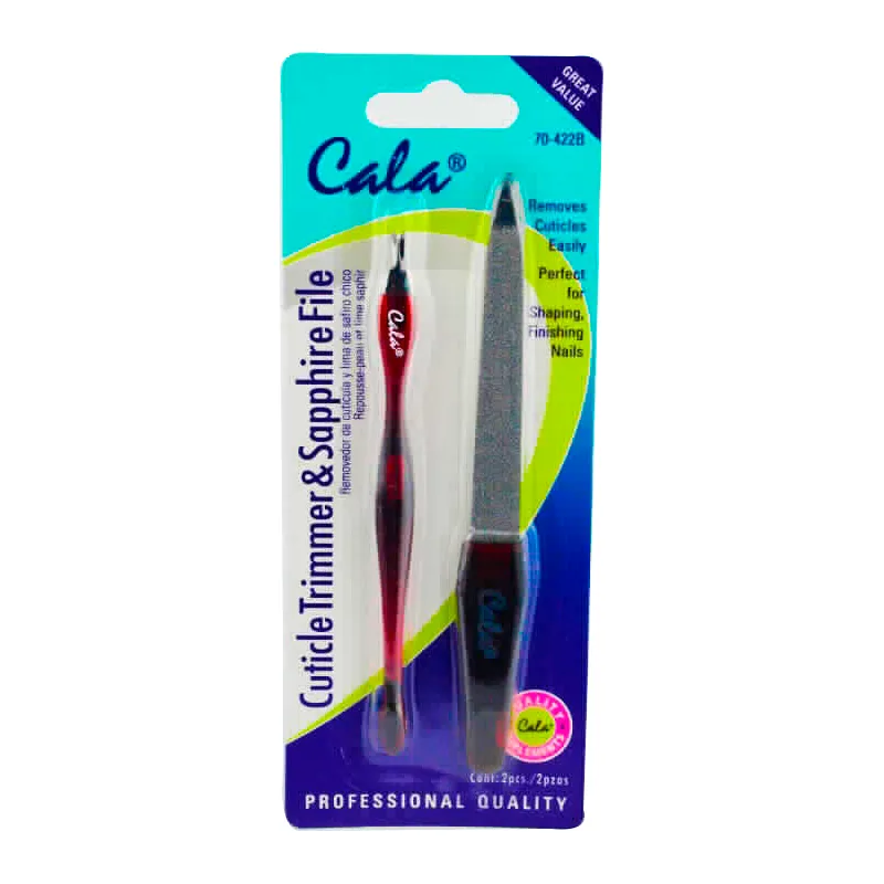Removedor de cuticula + Lima de de safiro CALA - 2piezas
