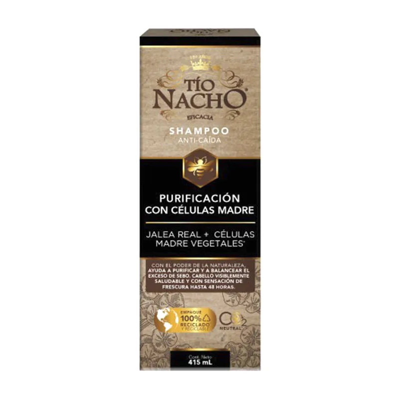 Shampoo Purificación con Células Madre Tío Nacho - 415 mL.