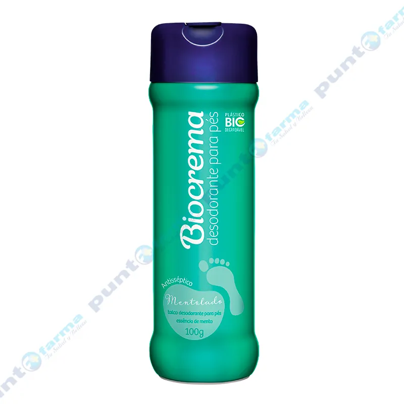 Talco Desodorante para Pies Antiséptico Mentolado Biocrema - 100 gr