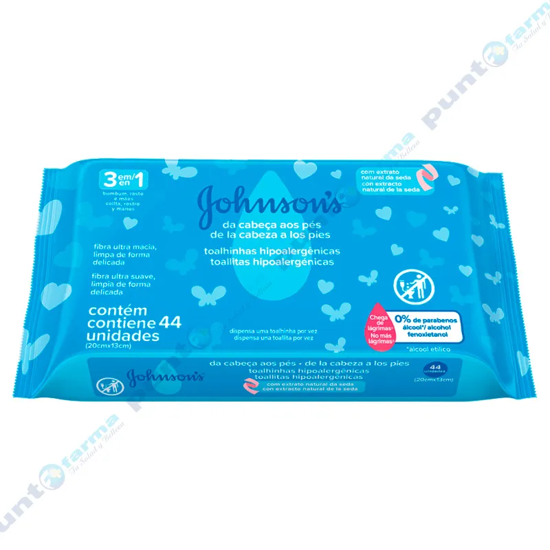 Toallita húmeda Cabeza a los pies Johnson´s - Cont 44 unidades