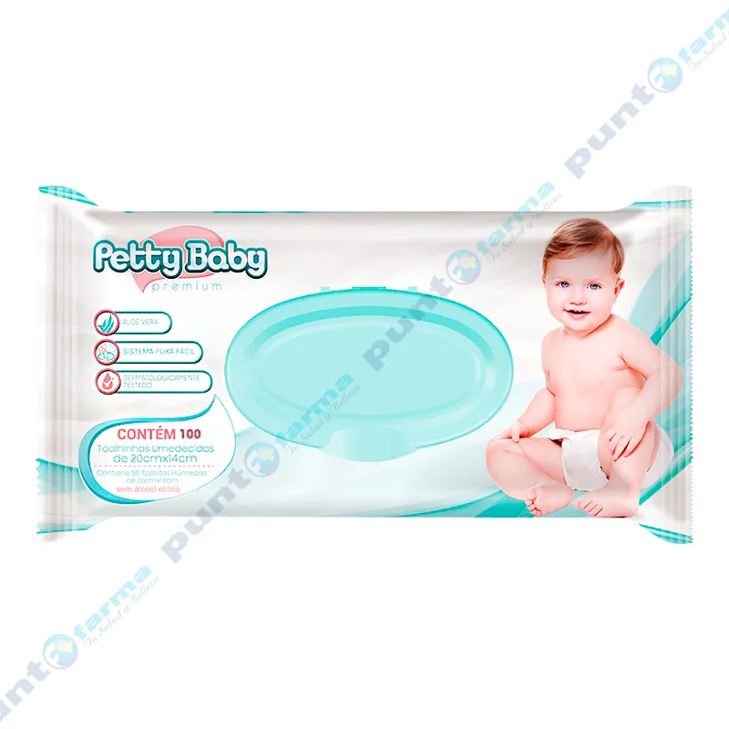 Toallitas Húmedas Petty Baby Premium - Cont 100 unidades