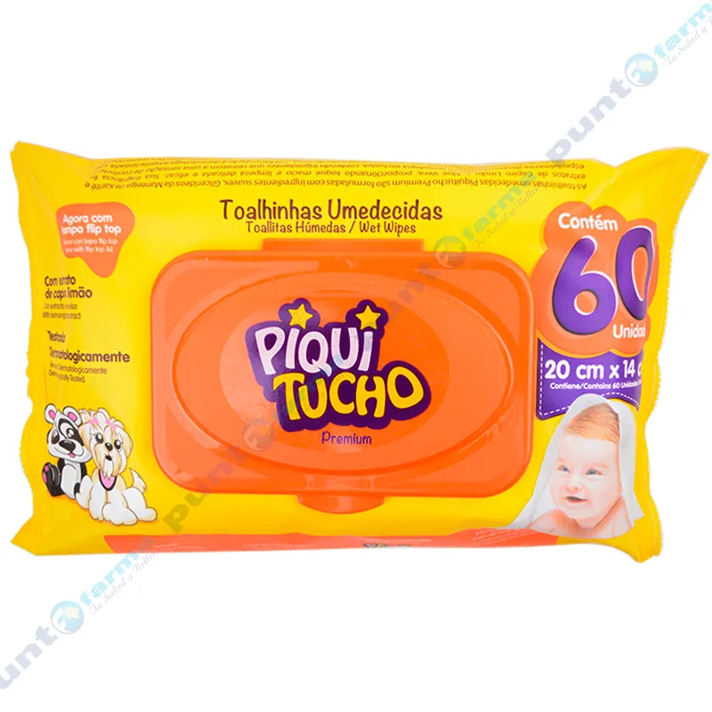 Toallitas Húmedas Piqui Tucho Premium - Cont 60 unidades