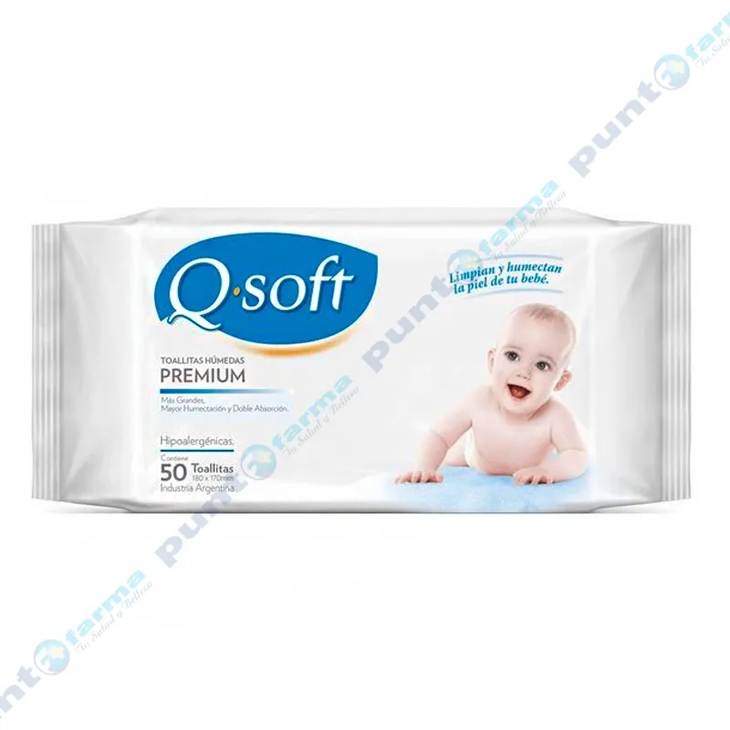 Toallitas Húmedas Premium Clásica Q. Soft - Cont 50 unidades