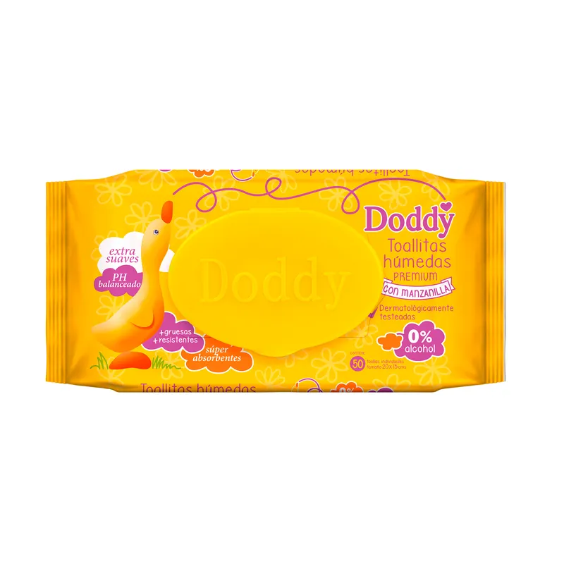 Toallitas Húmedas Premium con Manzanilla Doddy - Cont 50 unidades