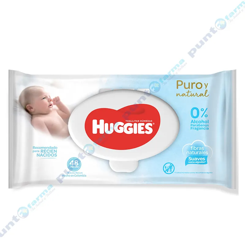 Toallitas Húmedas Puro Natural Huggies - Cont 48 unidades