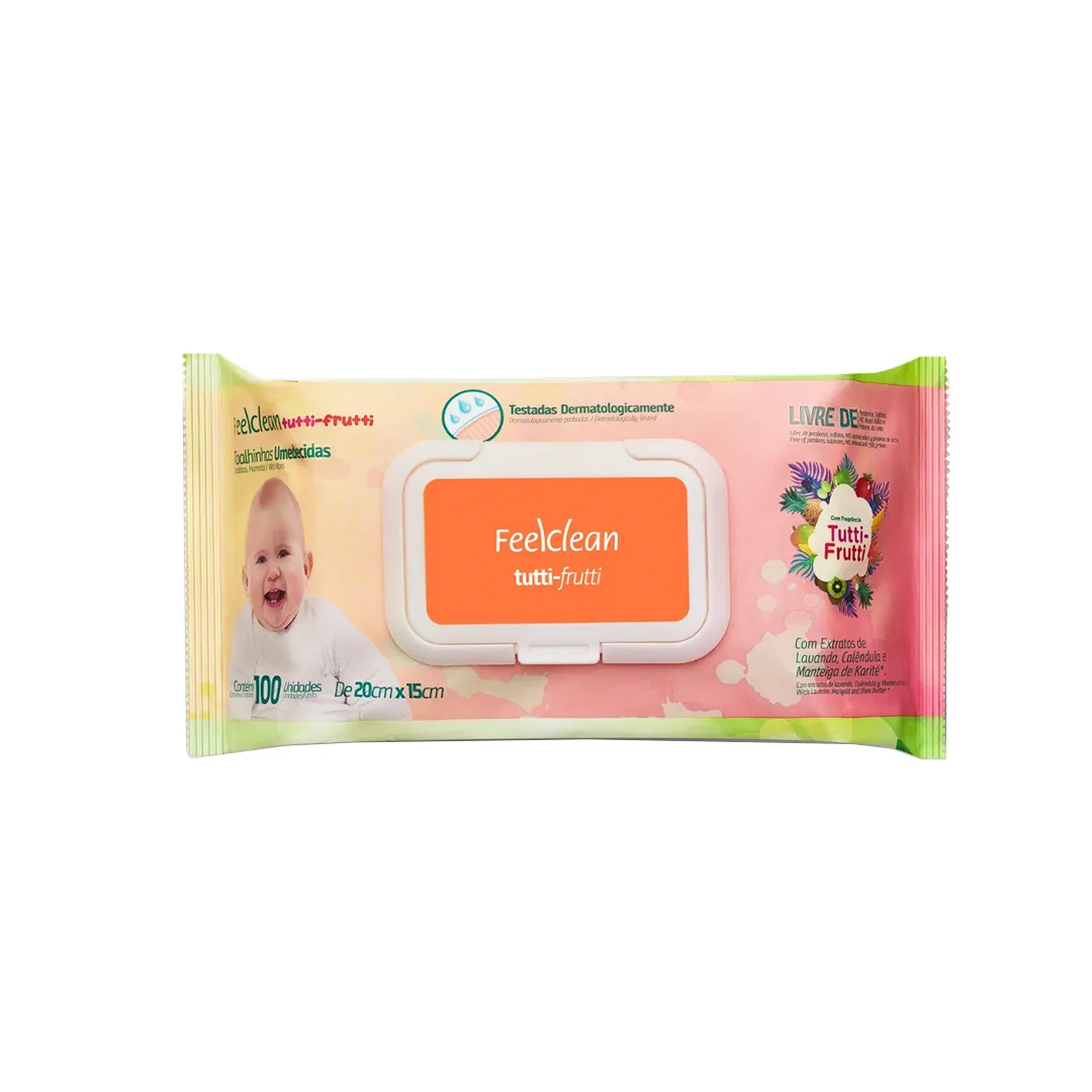 Toallitas Humedas Tutty Frutty FeelClean -Cont. 100 Unidades.