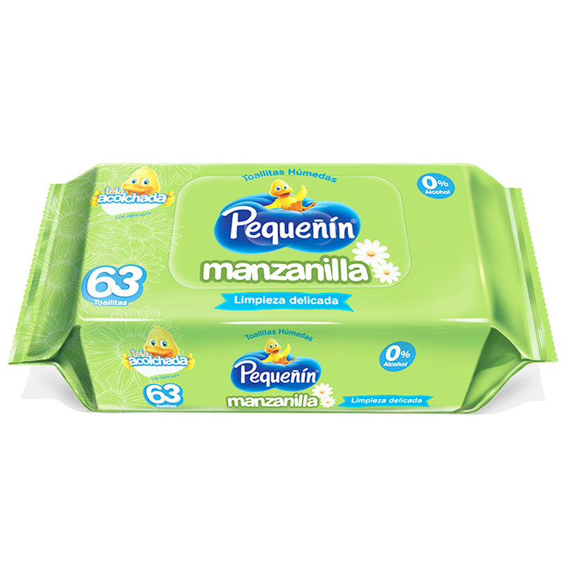 Toallitas húmedas de Manzanilla Pequeñin - Cont 63 unidades