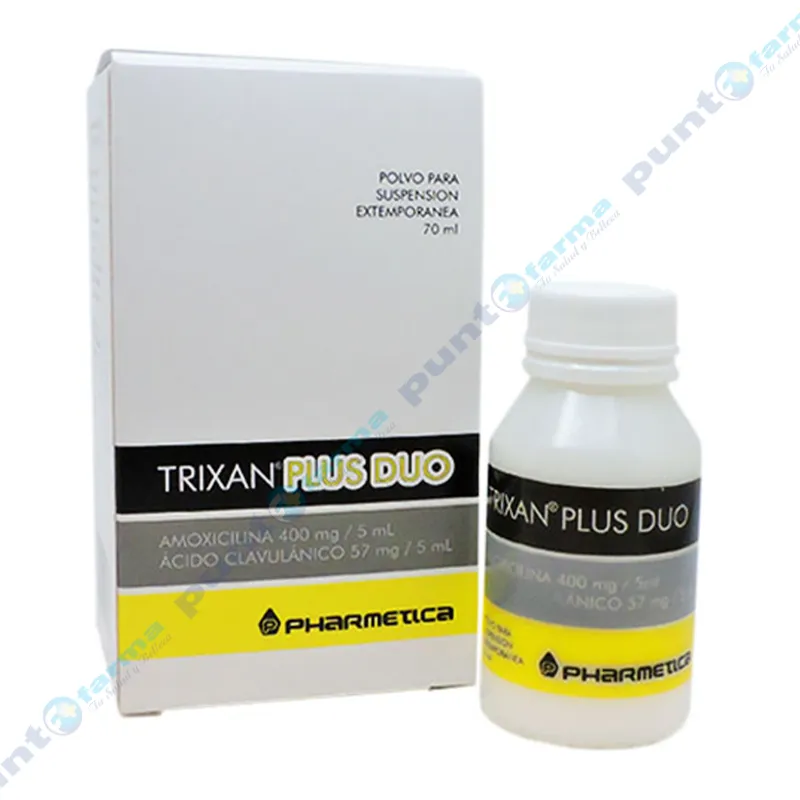 Trixan Plus Duo Amoxicilina 400 mg + Acido Clavulanico 57 mg - Polvo para Suspension Extemporanea 70 mL