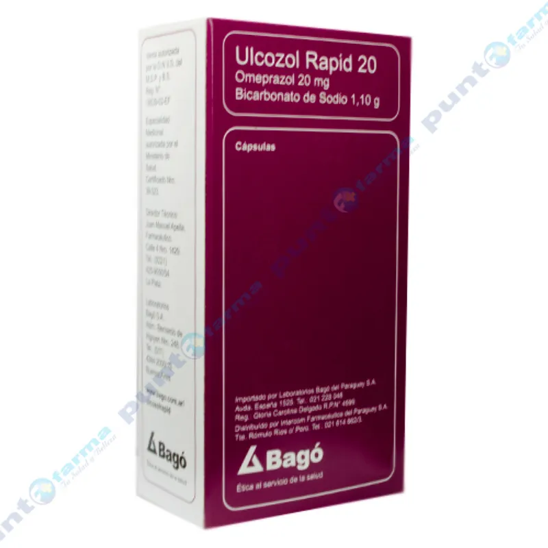 Ulcozol Rapid 20 - Caja de 28 cápsulas