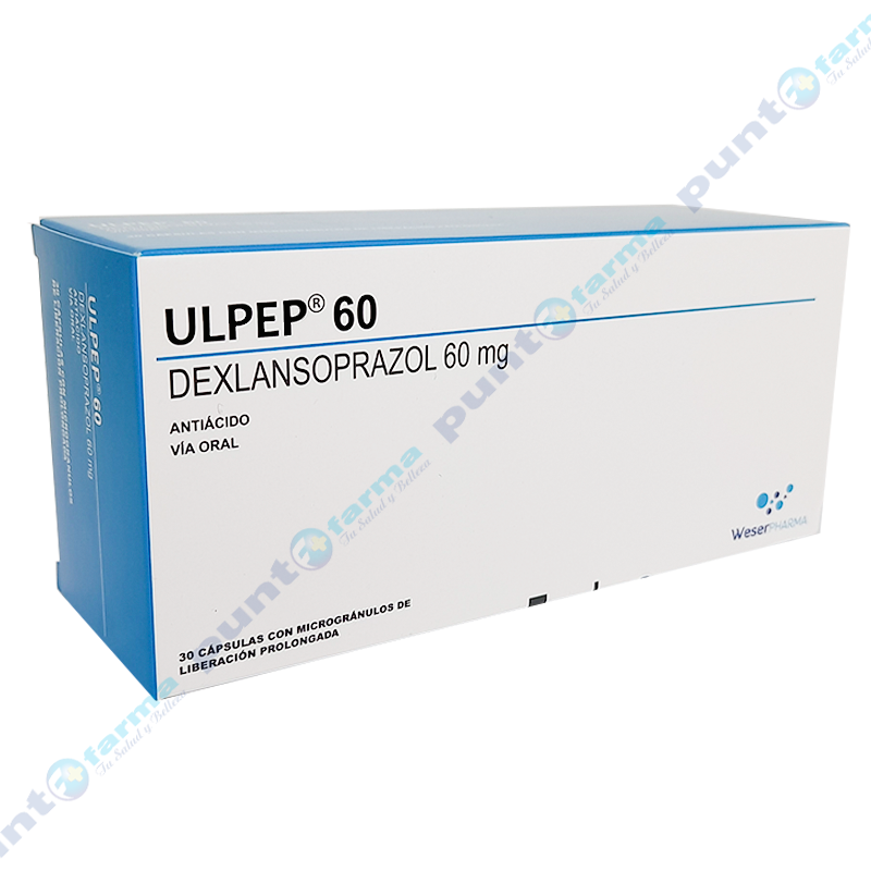 Ulpep 60 Dexlansoprazol 60 mg - Cont 30 cápsulas con microgránulos de liberación prolongada