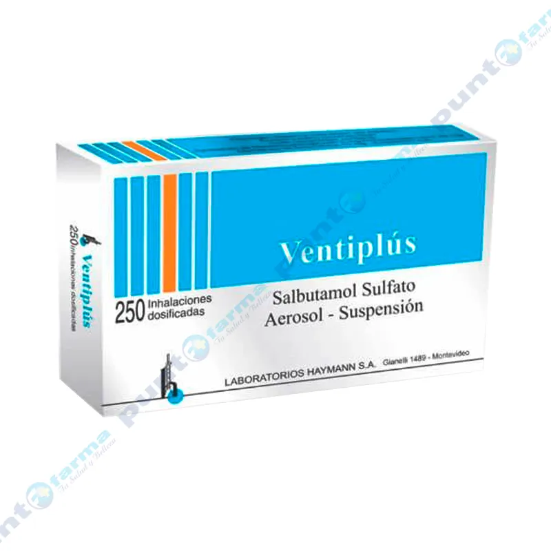 Ventiplus Salbutamol Sulfato - Suspensión aerosol 250 Inhalaciones dosis