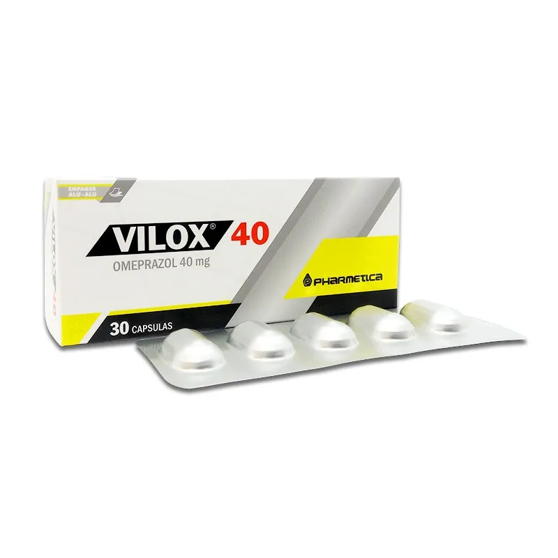 Vilox Omeprazol 40mg - Caja de 30 Cápsulas